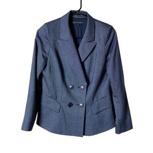 Lafayette 148 Women’s Silk Wool Blazer Size 2 Double Breasted Herringbone